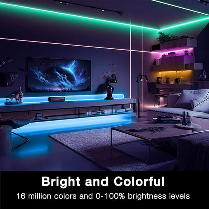 DAYBETTER Smart WiFi Led Lights 100ft, Tuya App Controlled Led Strip Lights, Work with Alexa and Google Assistant, Timer Schedule, Color Changing Led Lights for Bedroom Party Kitchen
