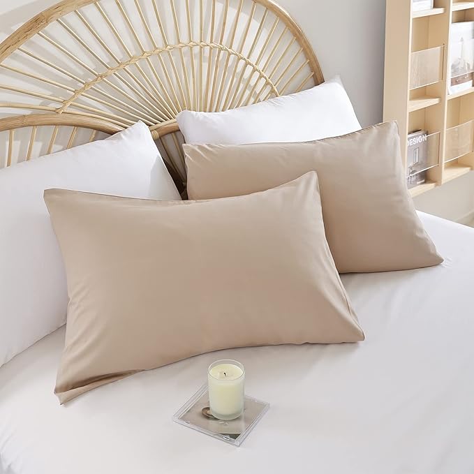 Queen Comforter Set Ultra Soft Microfiber Bed Comforter Set Boho and Luxury 3PC Taupe, with 2Pillowcases Lightweight All Season for Women and Men