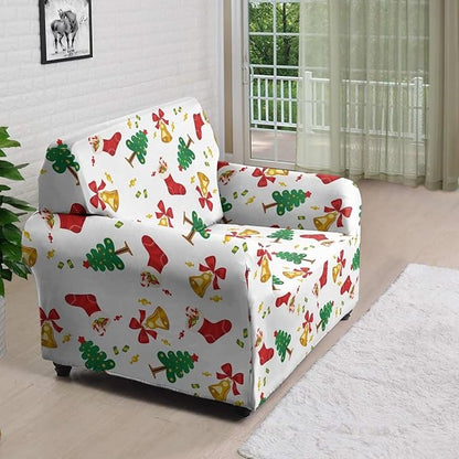 FKELYI Christmas Tree Easy Going Stretch Sofa Slipcover Washable Sofa Couch Cover Comfortable Furniture Protector with Elastic Bottom S
