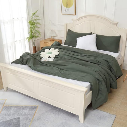 Emerald Green Comforter King Size, Modern Bedding Set for Women/Men, Cute Soft & Lightweight Microfiber Bed Sets, 3 pcs-1 Comforter & 2 Pillowcases 104"x90"