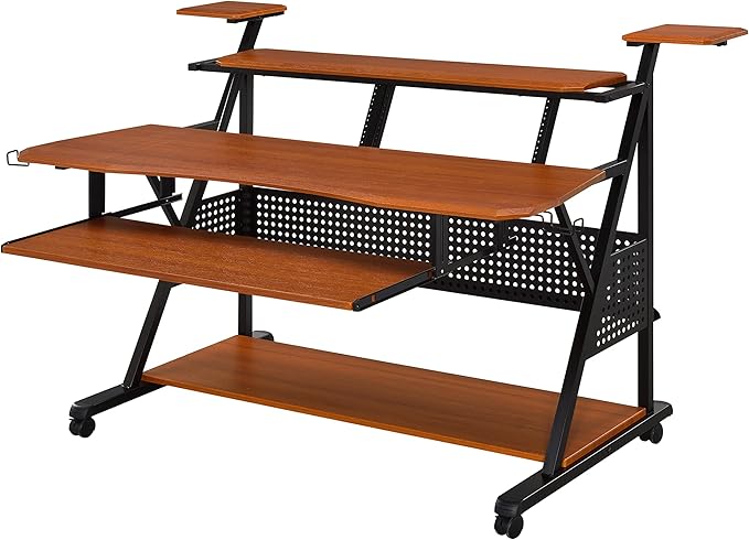 NicBex Laik-DW-00056-DX Desks, 67" W x 38" D x 42" H, Cherry
