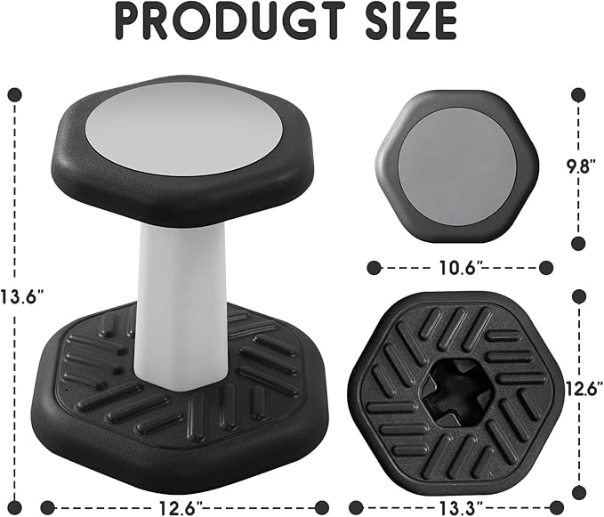 Wobble Chair for Kids, Wiggle Stool Flexible Seating Classroom, Improves Focus& Attention, Posture & ADHD Chair, Ages 3-8