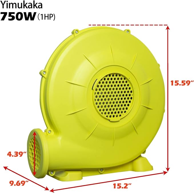 750W(1HP) Blower, Commercial Inflatable Bounce Blower, Ideal for Inflatable Bounce Houses, Bouncy Castles （UL Certification）