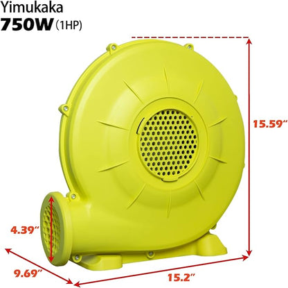 750W(1HP) Blower, Commercial Inflatable Bounce Blower, Ideal for Inflatable Bounce Houses, Bouncy Castles （UL Certification）