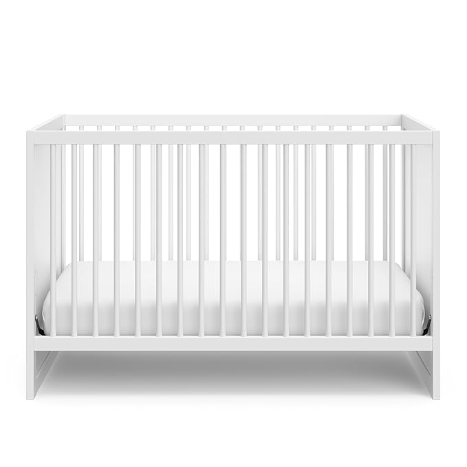 Storkcraft Calabasas 3-in-1 Convertible Crib (White) – GREENGUARD Gold Certified, Fits Standard Crib Mattress, Converts to Toddler Bed, Modern Style, Easy 30-Minute Assembly