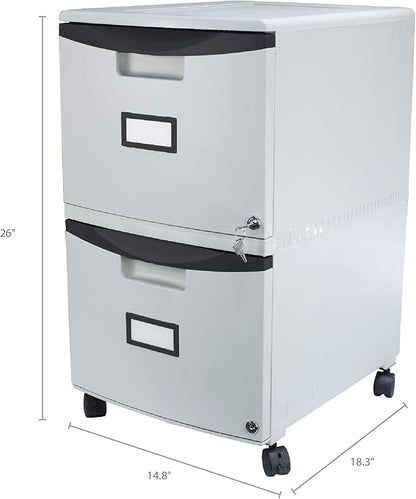 Storex 61311A01C File Cabinet, 1-Pack, Gray/Black