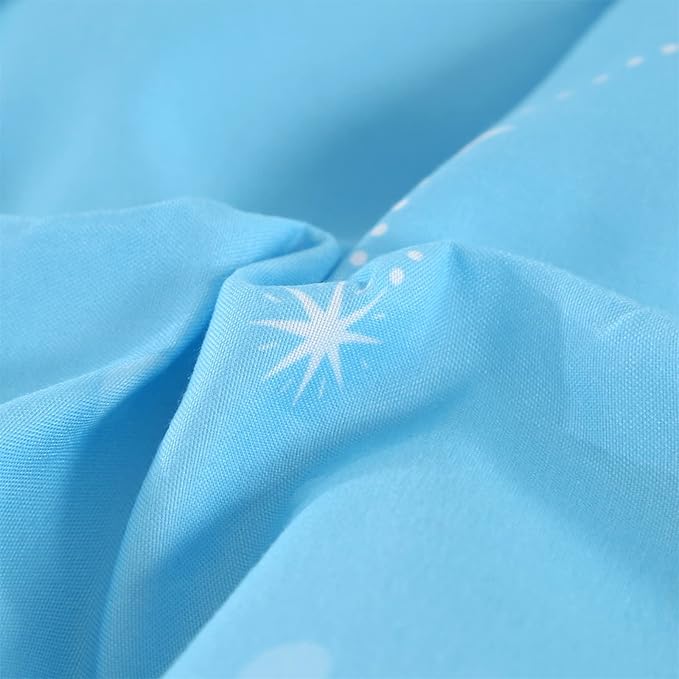 Wowelife Glitter Bedding Set Twin Comforter Set for Girls 5 Pieces Blue Galaxy Comforter Set Twin Bed Set Bed in a Bag with Sheets Comfortable and Breathable for Kids