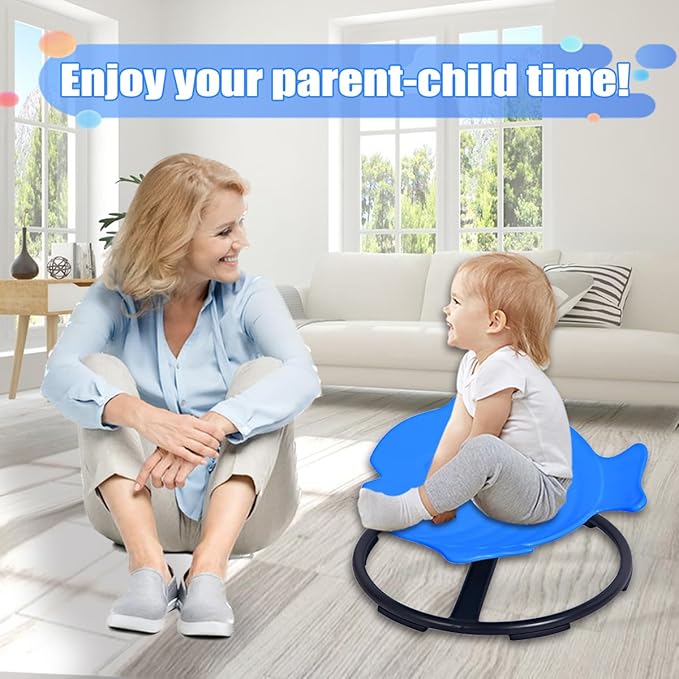 Kids Swivel Chair Sensory,Autism Chairs for Kids,Sensory Spinning Chair for Kids Autism,Toddler Coordination Sensory Products for Ages 3 Years and UP,Gifts for Kids with Autism (Blue)