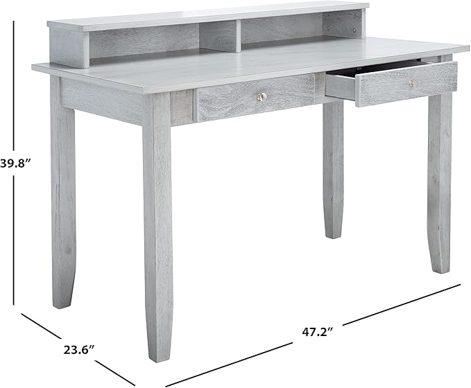 SAFAVIEH Home Collection Winsome Dark Grey 2-Drawer Office Living Room Bedroom Study Foyer Writing Desk DSK1402B, 0
