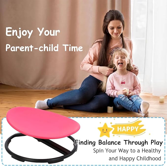 Kids Sit and Spin Sensory Chair,Kids Sensory Spin Chair Seat,Kids Carousel Spin Sensory Chair,Metal Base Non-Slip Pads,Training Body Coordination,Kids Indoor Outdoor Play Equipment