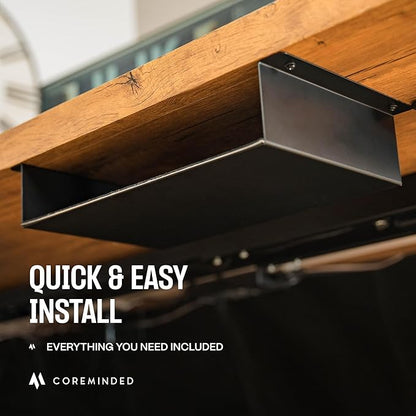 Under Desk Storage Shelf, Under Desk Tray, Carbon Steel Under Shelf Storage, Under The Desk Storage Small Shelf For Desk, Under Table Storage, Gaming Desk Accessories - 7.5 * 8 * 2.8 in