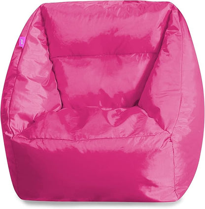 Posh Creations Coronado Bean Bag Boys and Girls Large Chair for Kids, for Gaming and Playrooms, Soft Nylon-Pink