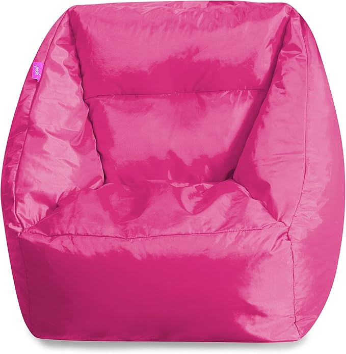 Posh Creations Structured Comfy Seat for Playrooms and Bedrooms, Large Bean Bag Chair, Coronado Chair, Pink