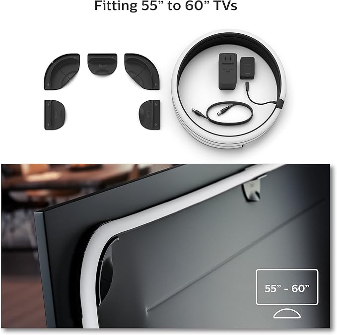 Philips Hue Play Gradient 55" Smart TV Light Strip - Flowing Multicolor LED Color-Changing TV BackLight - Sync with TV, Music, and Gaming - Requires Bridge and Sync Box - Control with App or Voice