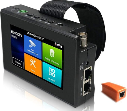 EVERSECU 5 in 1 CCTV Tester Support Up to 4K IP Camera & 720P/1080P/3mp/4mp/5 Megapixel AHD, TVI, CVI & CVBS Analog Camera, 4" Touch Screen Security Video Monitor, POE Out, IP Scan, UTP Cable Test