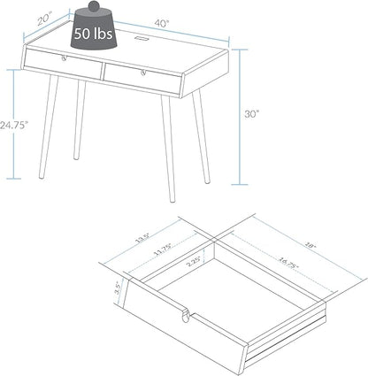 American Trails Freedom USB Ports Desk, Natural Oak