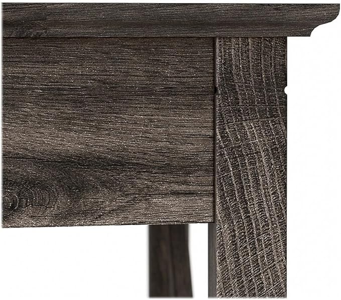 Bush Furniture Key West 60W L Shaped Desk with 2 Drawer Mobile File Cabinet in Dark Gray Hickory