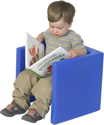 Children's Factory 3-in-1 Cube Chair for Kids, Flexible Seating Classroom Furniture, 1-Pack, Blue