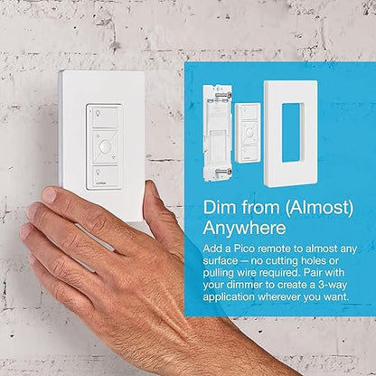 Lutron Caseta Original Smart Dimmer Switch ELV+ (Lutron Hub Required), 250W LED, Single-Pole/3-Way, Neutral Required, PD-5NE-LA, Light Almond