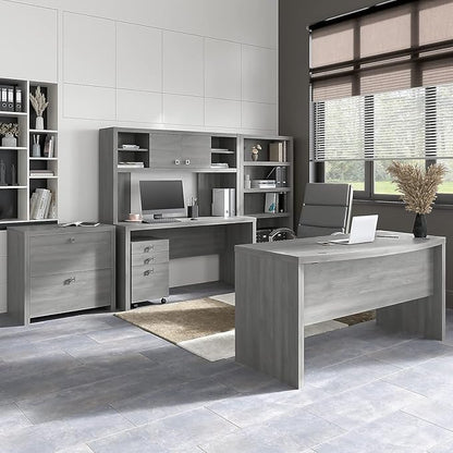 Office by kathy ireland Echo 2-Drawer Lateral File Cabinet, Letter/Legal, Modern Gray, 32-inch (KI60402-03)