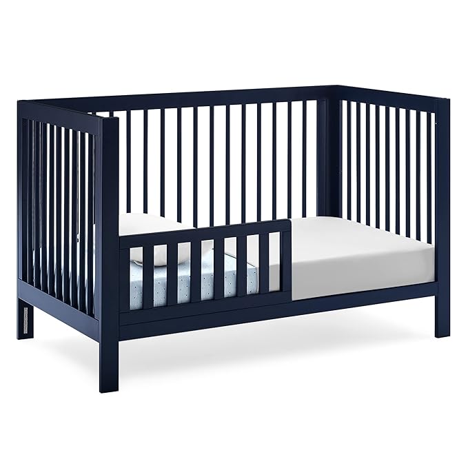 Delta Children babyGap Charlie 6-in-1 Convertible Crib + Brannan Bear Bookcase with Bins + Brannan Bear Wall Shelf with 4 Hooks, Navy (Bundle)