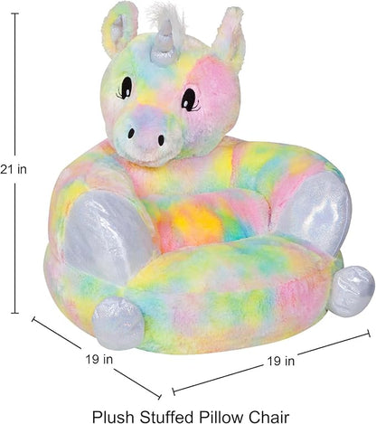 Trend Lab Rainbow Unicorn Toddler Chair Plush Character Kids Chair Comfy Furniture Pillow Chair for Boys and Girls, 21 x 19 x 19 inches
