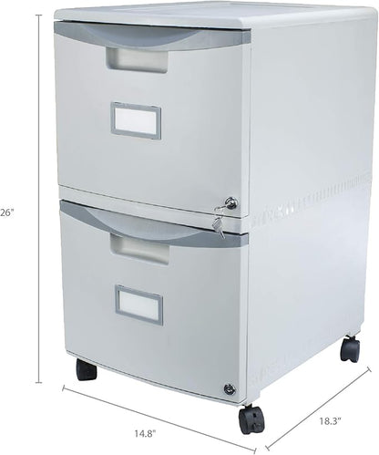 Storex 61310A01C File Cabinet, 1-Pack, Grey/Dark Grey