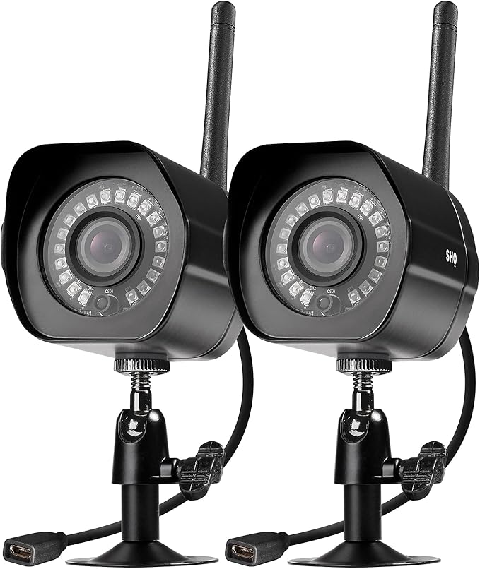 SHO Outdoor Plug-in Smart Security WiFi Camera, 1080P HD Video, IP66 Weatherproof, Motion Detection, Night Vision, Cloud Service, Compatible with Alexa and Google Home, 2 Pack