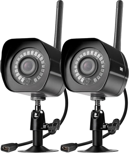 SHO Outdoor Plug-in Smart Security WiFi Camera, 1080P HD Video, IP66 Weatherproof, Motion Detection, Night Vision, Cloud Service, Compatible with Alexa and Google Home, 2 Pack