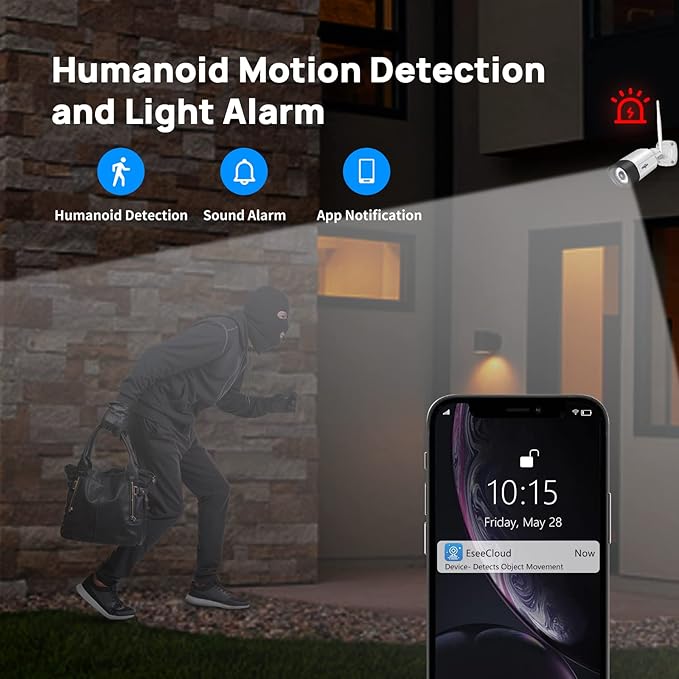 【Wireless Pro,Plug & Play】 Hiseeu 2.5K 5MP WiFi Security Camera System Outdoor,Expandable 16CH 8MP NVR, 1TB HDD,Spotlight,2 Way Audio, IP66 Waterproof, Motion Alert, DC Power Plug-in, 24/7 Recording