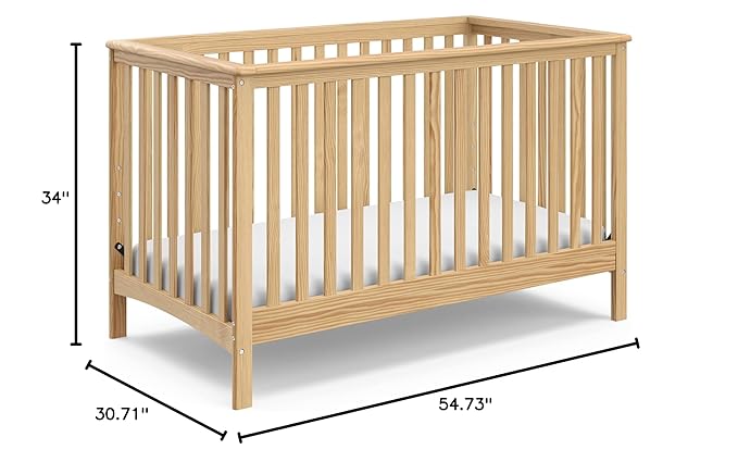 Storkcraft Hillcrest 4-in-1 Convertible Crib (Natural) - Converts to Daybed, Toddler Bed, and Full-Size Bed, Fits Standard Full-Size Crib Mattress, Adjustable Mattress Support Base