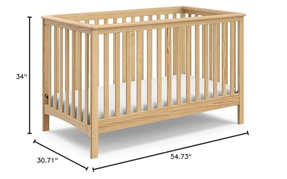 Storkcraft Hillcrest 4-in-1 Convertible Crib (Natural) - Converts to Daybed, Toddler Bed, and Full-Size Bed, Fits Standard Full-Size Crib Mattress, Adjustable Mattress Support Base