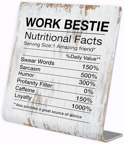 Work Bestie Gifts Funny Coworker Leaving Gifts Sarcastic Farewell Gifts for Coworkers Going Away Gift for Coworker Woman Good Luck Gifts for Coworkers Leaving Colleague Farewell Signs Gift LD6