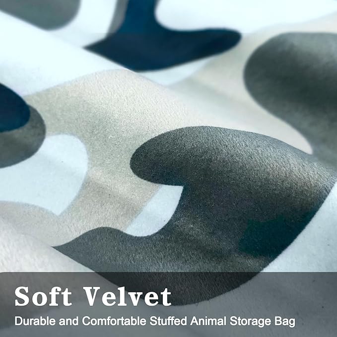 Jorbest Stuffed Animal Storage, Soccer Stuffed Animal Bean Bag Storage, Bean Bag Chair Cover for Kids, Luxury Velvet Stuffie Seat - Cover ONLY (200L/52 Gal)