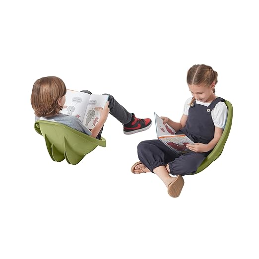 ECR4Kids Leaf Floor Seat, Rocker Chair, Fern Green, 6-Piece