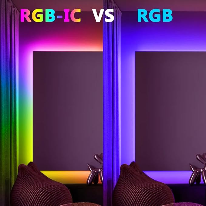 phopollo RGB Smart LED Strip Lights, 32.8ft (2 Rolls of 16.4ft) LED Lights for Bedroom, APP Control, Multiple Colors on One Line, Color Changing Strip Lighting Music Sync, USB Powered