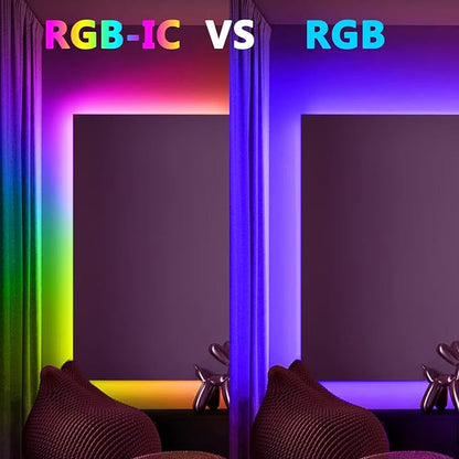 phopollo RGB Smart LED Strip Lights, 32.8ft (2 Rolls of 16.4ft) LED Lights for Bedroom, APP Control, Multiple Colors on One Line, Color Changing Strip Lighting Music Sync, USB Powered