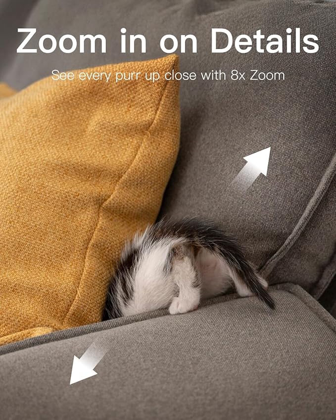 VIMTAG Indoor Camera 2.5K 4MP, Cameras for Home Security 2.4/5Ghz WiFi, Pet Camera 360° Pan/Tilt, Baby Montior with Phone App, Night Vision, Motion Alerts, Cloud/Local Storage, Support Alexa, 1 Pack