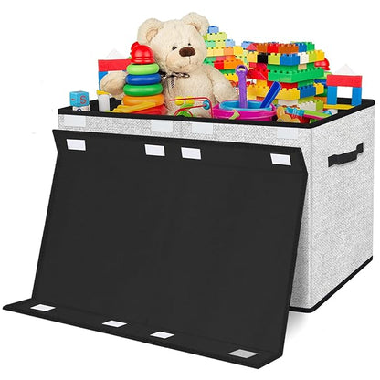 homyfort Large Toy Box Storage Chest for Girls Kids,Collapsible Toy Bin Organizer Basket with Lids for Blanket,Toys,Toddler,Nursery,Playroom (White)