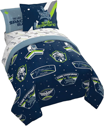 Jay Franco Disney Pixar Lightyear Space Command 5 Piece Twin Size Bed Set - includes Comforter & Sheet Set - Bedding Features Buzz - Super Soft Kids Fade Resistant Microfiber (Official Product)