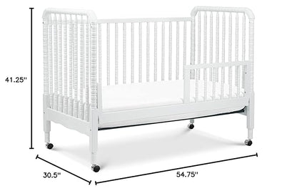 DaVinci Jenny Lind 3-in-1 Convertible Crib in White, Removable Wheels, Greenguard Gold (Mattress Not Included)