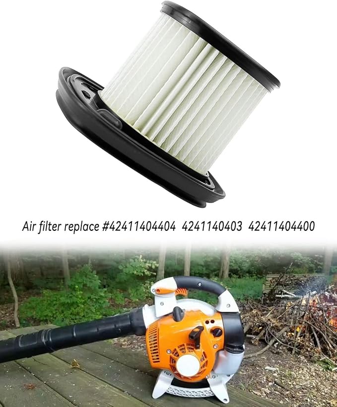Filter Fits for Stihl BG56 BG66 BG86 BG86C Blower Replace 4241 140 4404, 4241 140 4403, 42411404400 with Spark Plug Fuel Filter, Black