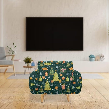FKELYI Christmas Tree Sofa Couch Cover Comfortable Furniture Protector with Elastic Bottom Stretch Sofa Slipcover for Living Room S