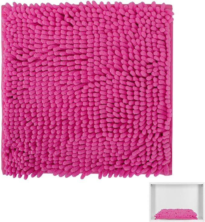 Locker Rug school girl rugs Carpet Chenille 100% Microfiber Locker Carpet with Non Skid Backing Locker Decorations (Rose Red, 12X12)