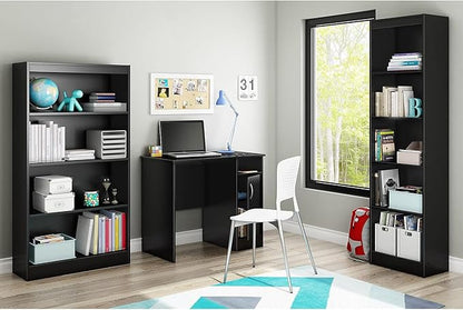 South Shore Small Computer Desk with Door, Pure Black