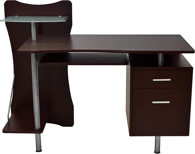 NicBex Laik-DW-00051-DX Desks, 51.25" W x 22.25" D x 39.5" H, Chocolate