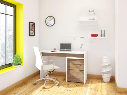 Nexera 211303 Reversible Desk Panel for Home Office, White & Walnut