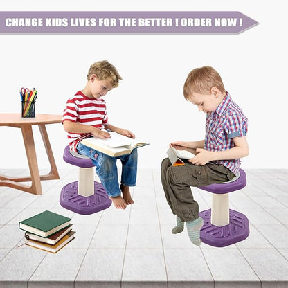 Active Chairs Kids Preschool Wobble Stool - Alternative Flexible Seating Balance Wiggle Stool for Classroom,Preschool,Kindergarten&Elementary School,Active Sensory Chairs,Ages3-8,Purple(14in)