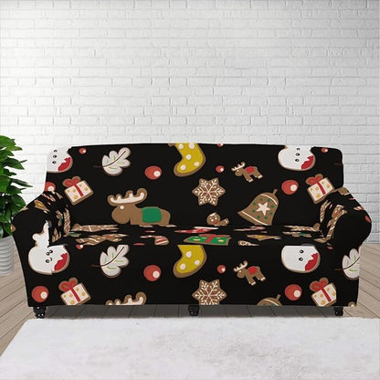 FKELYI Christmas Decorations Indoor Furniture Protector Easy Going Stretch Sofa Slipcover Non-Slip Sofa Slipcovers Washable Sofa Couch Cover L