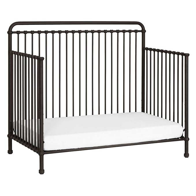 Namesake Winston 4-in-1 Convertible Metal Crib in Washed White, Greenguard Gold Certified